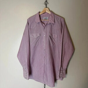 Vintage Western Craft Pinstriped Pearl Snap Shirt Size XXL